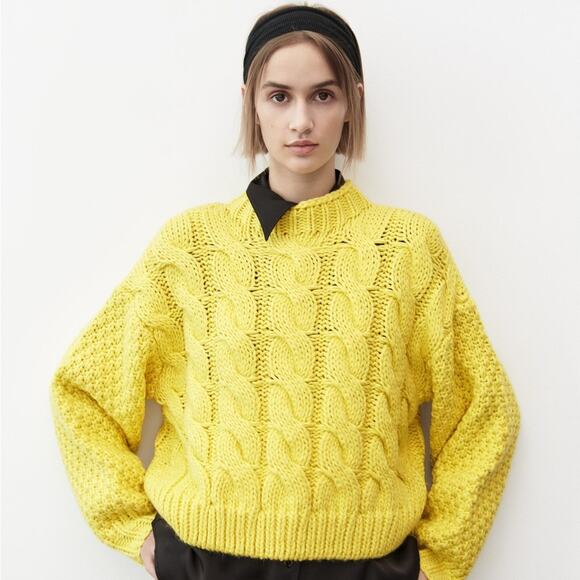 ZARA BLOGGER FAVORITE CABLE KNIT SWEATER - Picture 10 of 16